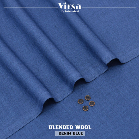Demin Blue Blended Wool